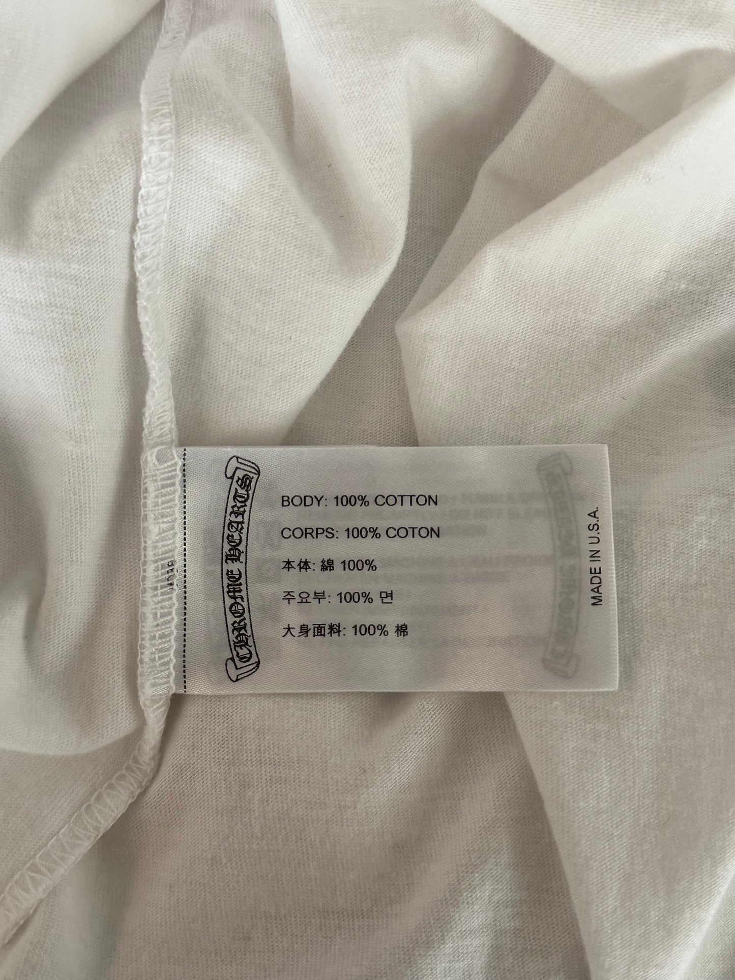Chrome Hearts White & Purple Neck Logo T-Shirt
