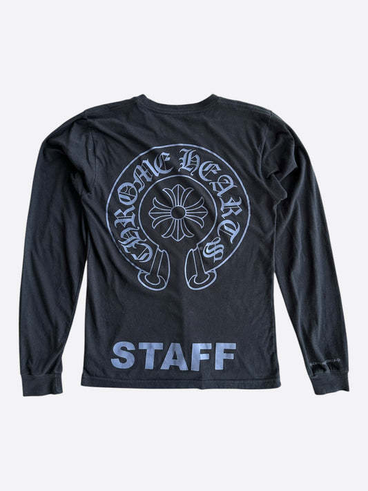 Chrome Hearts Black & Blue Staff Horseshoe Logo Longsleeve T-Shirt