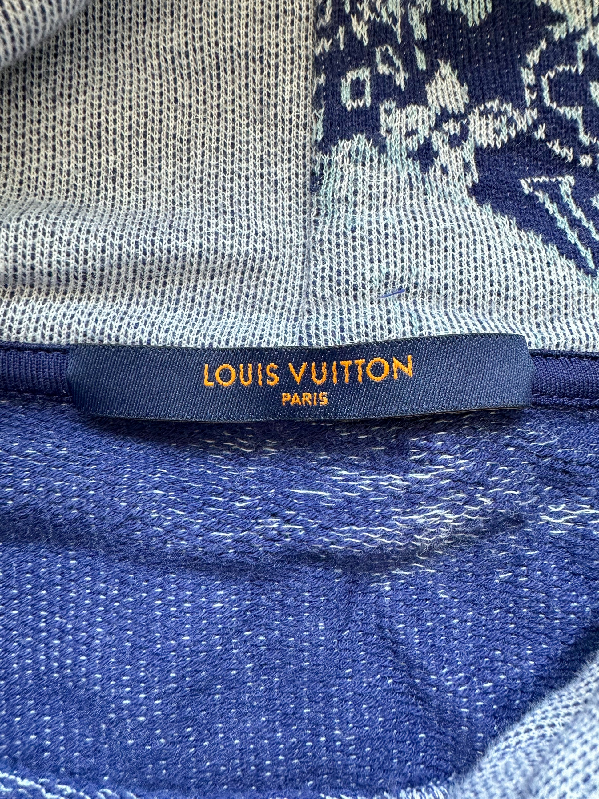 Louis Vuitton Monogram Bandana Short-sleeved Hoodie, Blue, XL