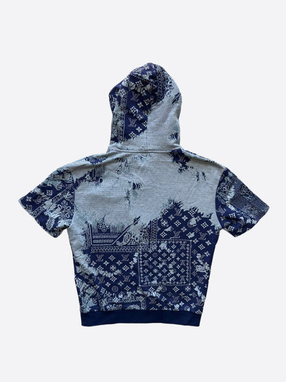 Louis Vuitton Blue Bandana Monogram Short Sleeve Hoodie