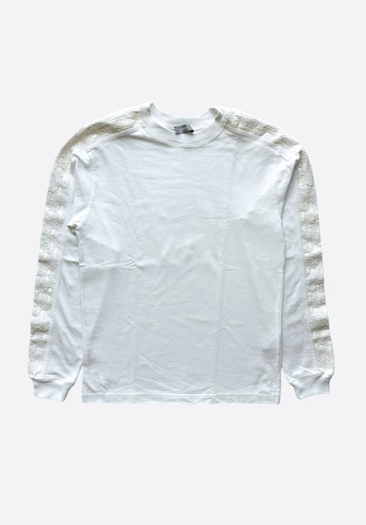 Dior White Oblique Sleeve Longsleeve T-Shirt