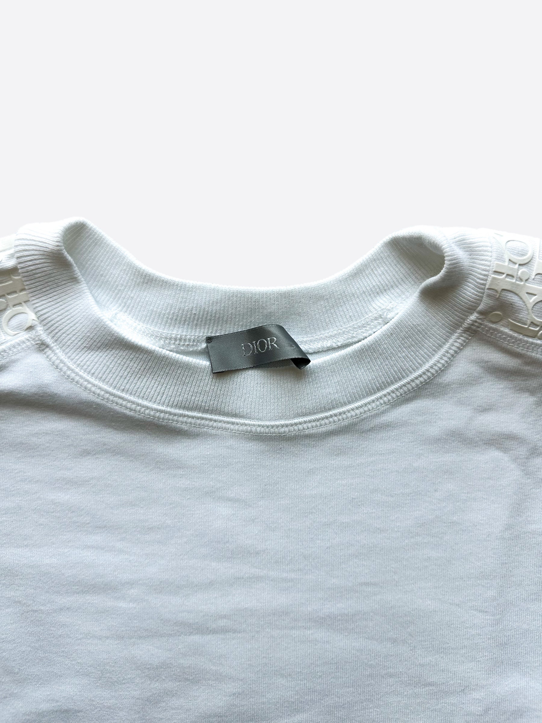 Dior White Oblique Sleeve Longsleeve T-Shirt