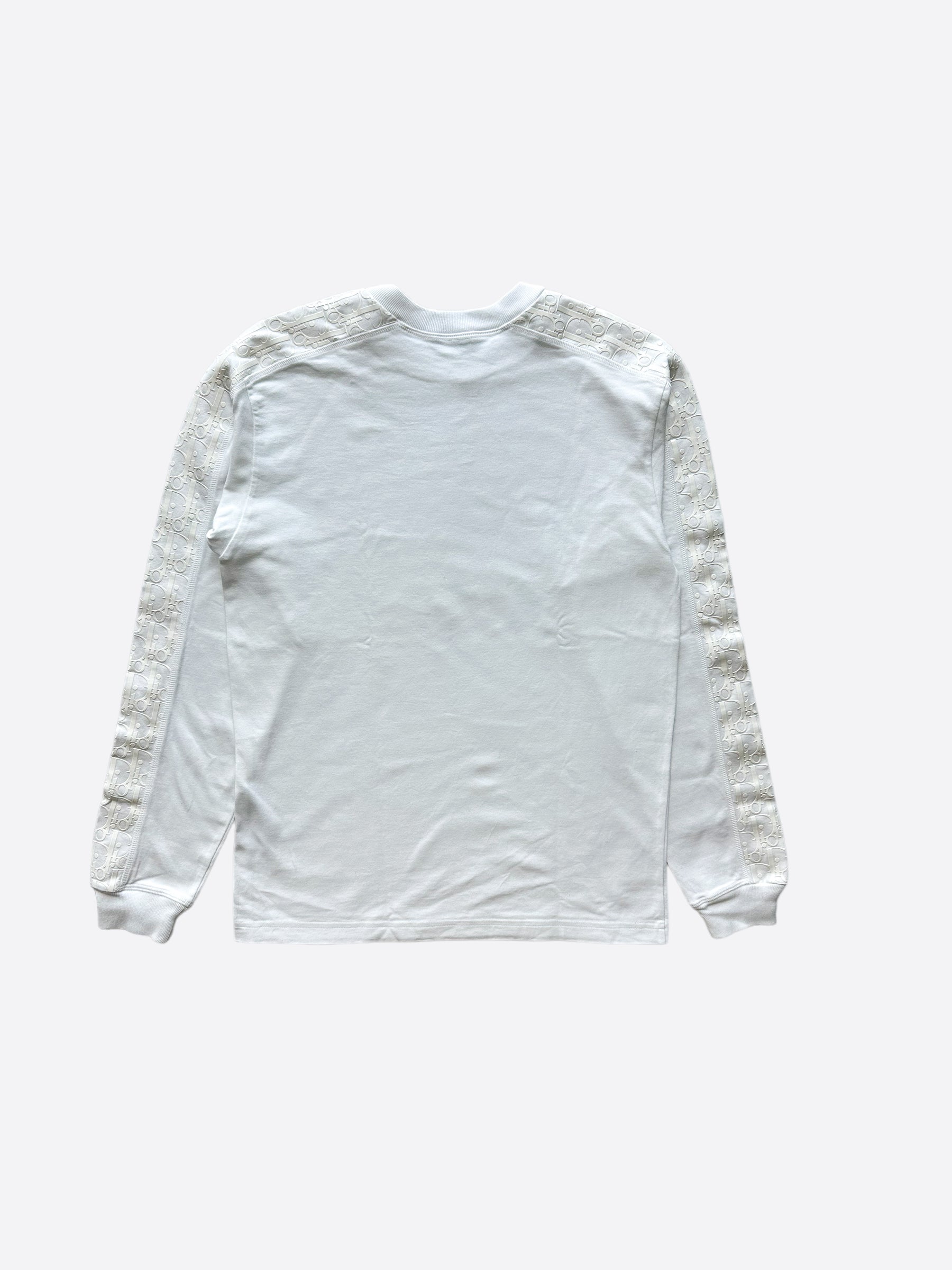 Dior White Oblique Sleeve Longsleeve T-Shirt