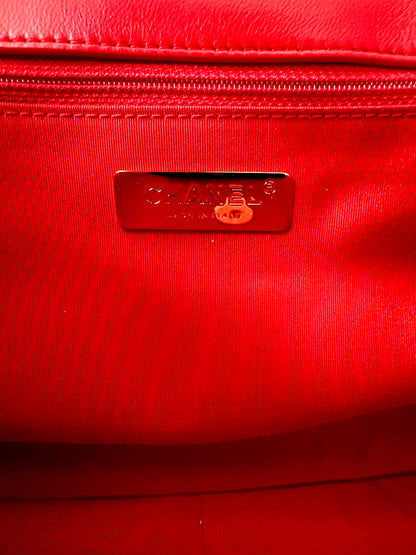 Chanel Red Large Jersey Maxi 19 Flap Bag