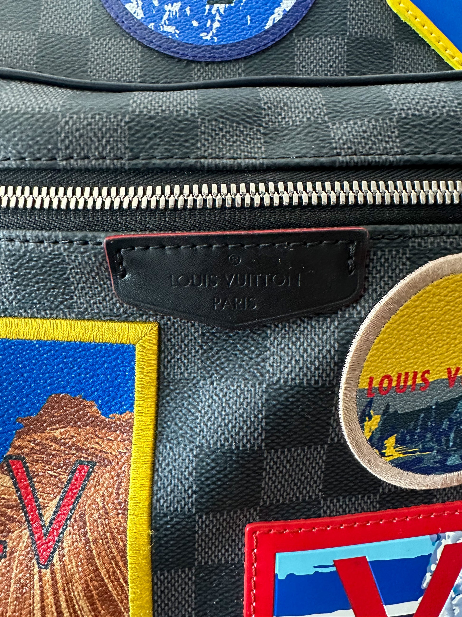louis vuitton backpack patches Louis Vuitton Damier Graphite Alps Patches Josh Backpack – Savonches