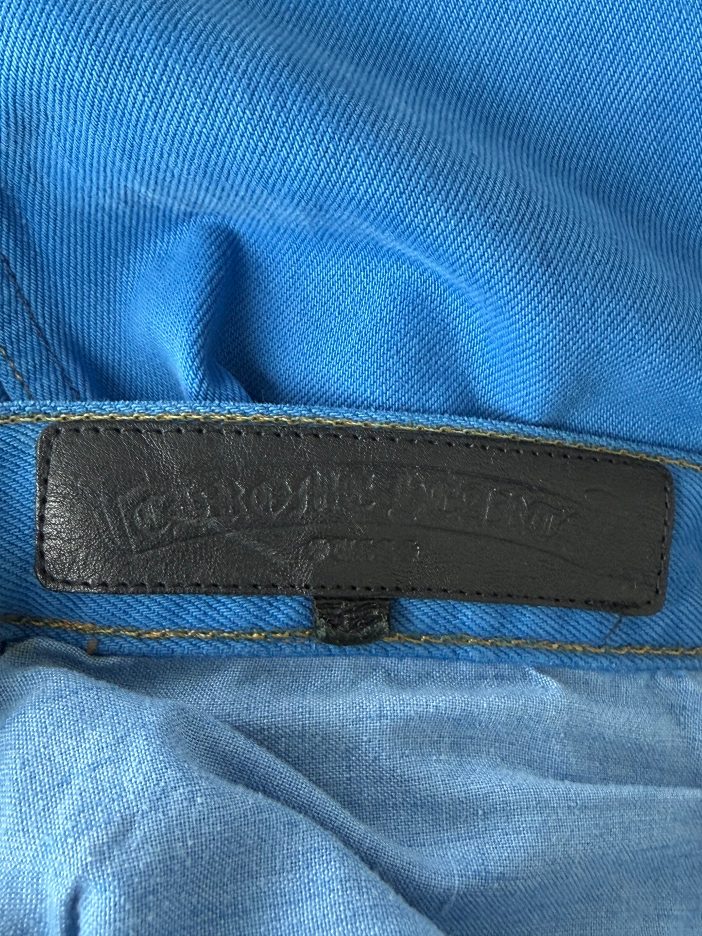 Chrome Hearts Levis London Exclusive Blue Dyed Cross Patch Jeans