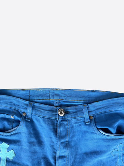 Chrome Hearts Levis London Exclusive Blue Dyed Cross Patch Jeans