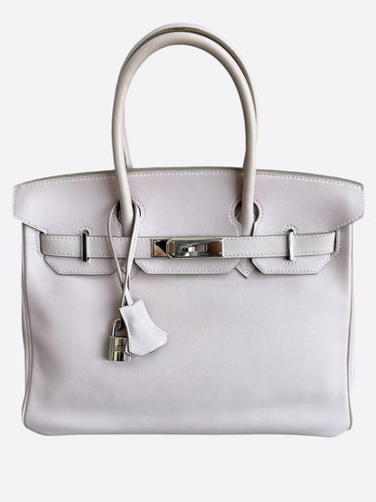 Hermes Rose Dragee Swift & Palladium Hardware Birkin 30