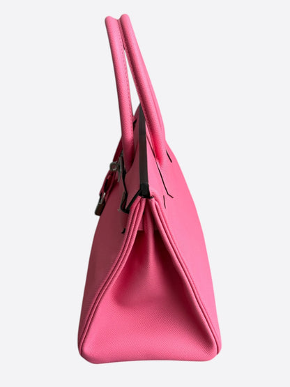 Hermes Rose Bubblegum Epsom & Palladium Hardware Birkin 30
