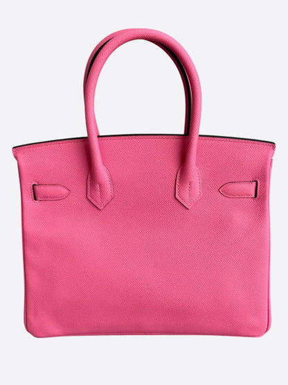 Hermes Rose Bubblegum Epsom & Palladium Hardware Birkin 30