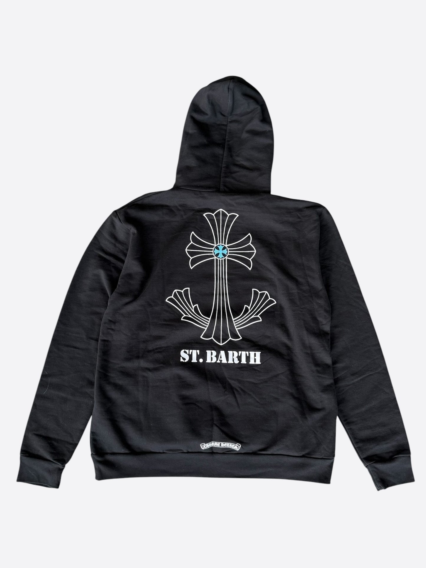 Chrome Hearts Black & White St. Barth Cross Logo Hoodie
