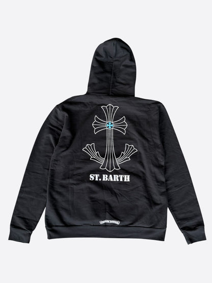 Chrome Hearts Black & White St. Barth Cross Logo Hoodie