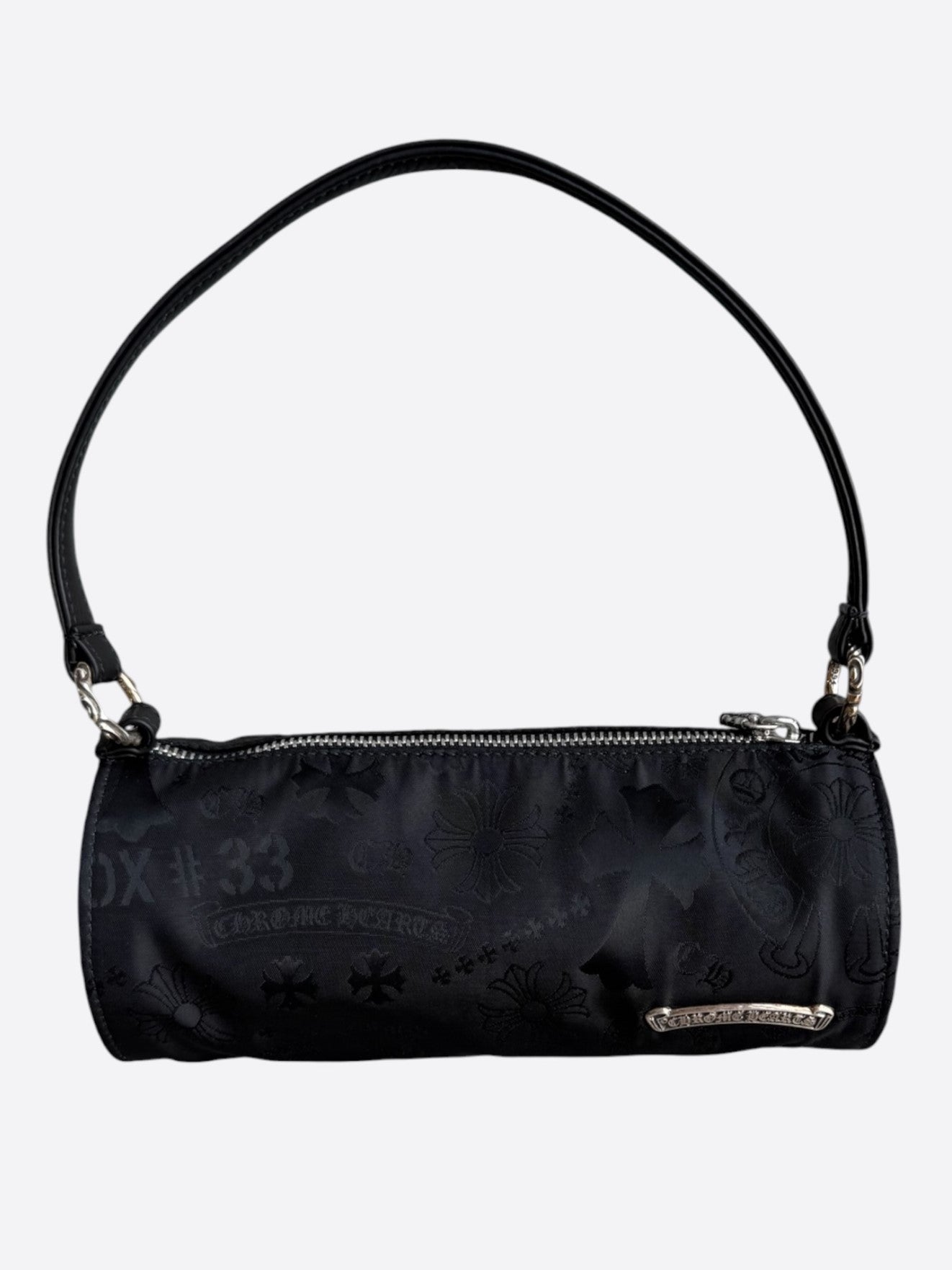 Chrome Hearts Black Stencil Grinds Mini Nylon Handbag