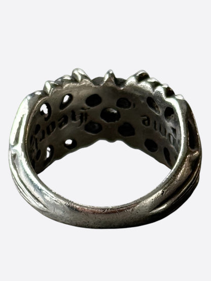 Chrome Hearts Silver & Diamond Floral Cross Ring