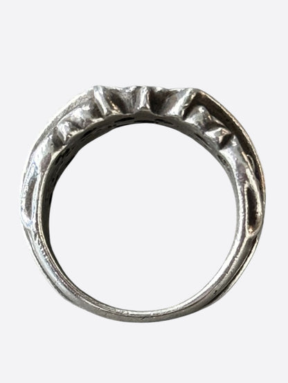 Chrome Hearts Silver & Diamond Floral Cross Ring