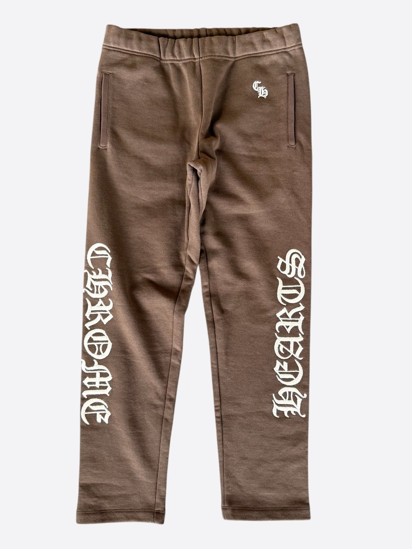 Chrome Hearts Brown & White Embroidered Slo Ride Sweatpants