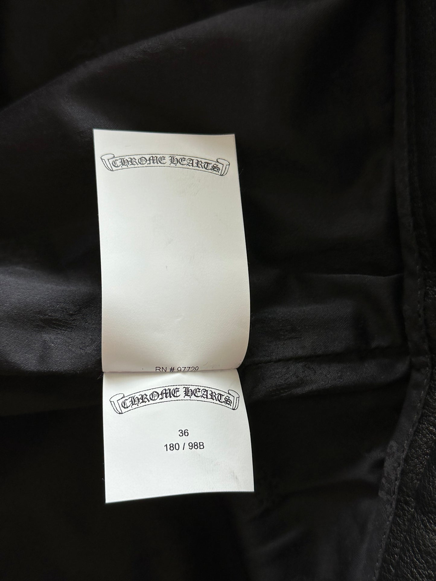 Chrome Hearts Black Leather & Corduroy Fleur Knee Pants