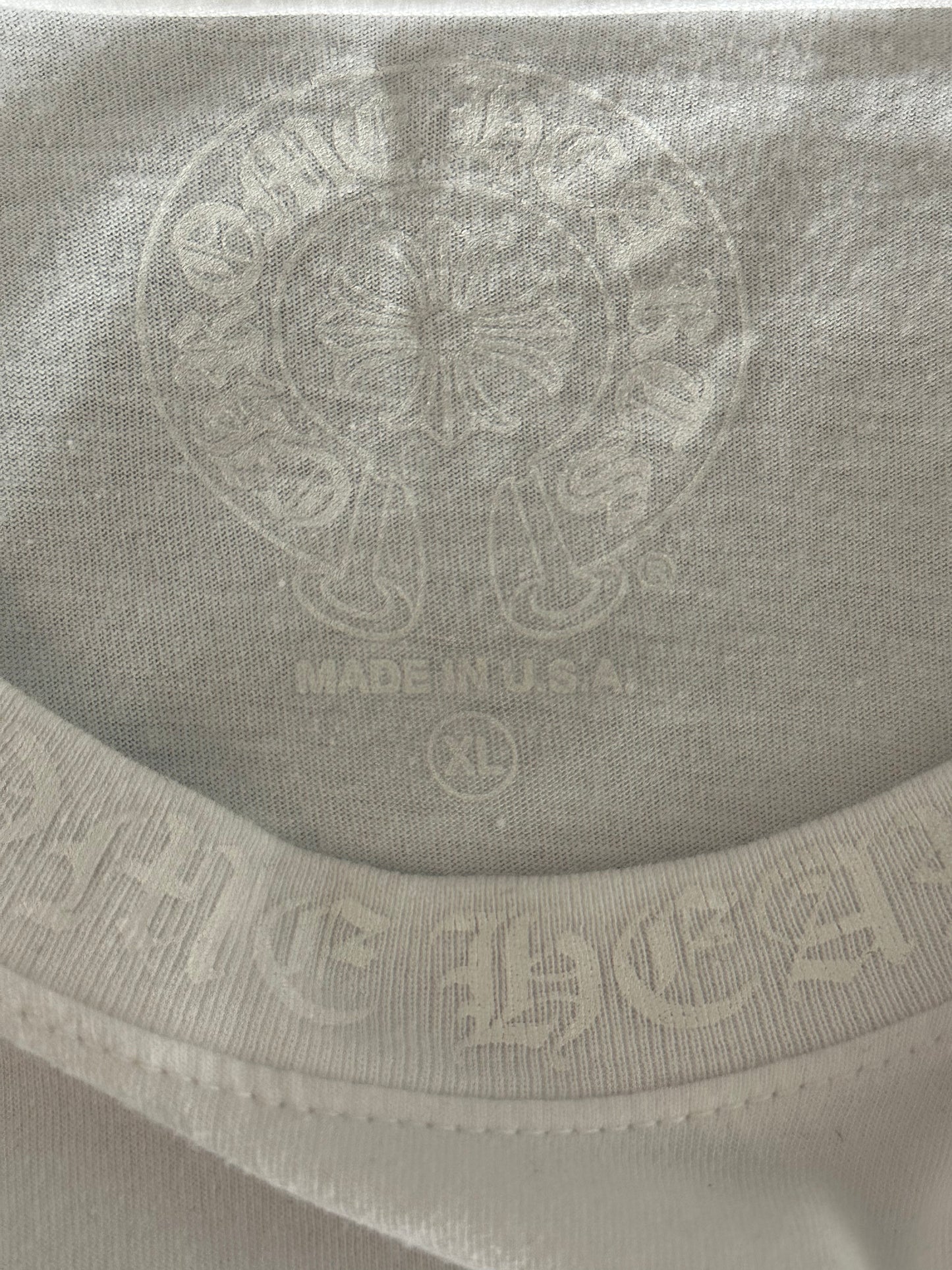 Chrome Hearts White Neck Logo Longsleeve T-Shirt