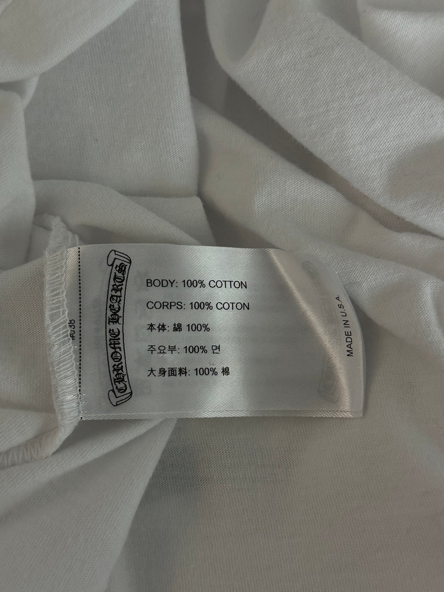 Chrome Hearts White Neck Logo Longsleeve T-Shirt