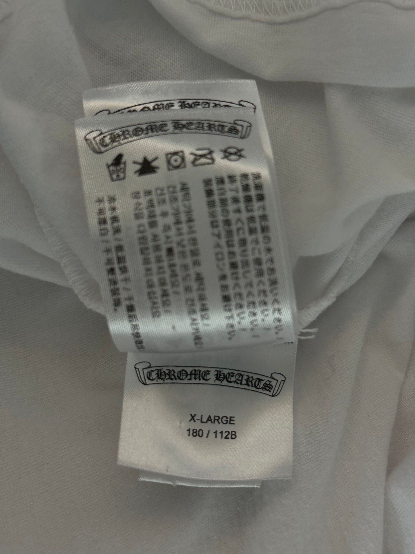 Chrome Hearts White Neck Logo Longsleeve T-Shirt