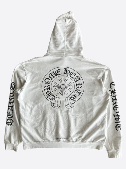 Chrome Hearts White & Black Cross Jacquard Horseshoe Logo Hoodie