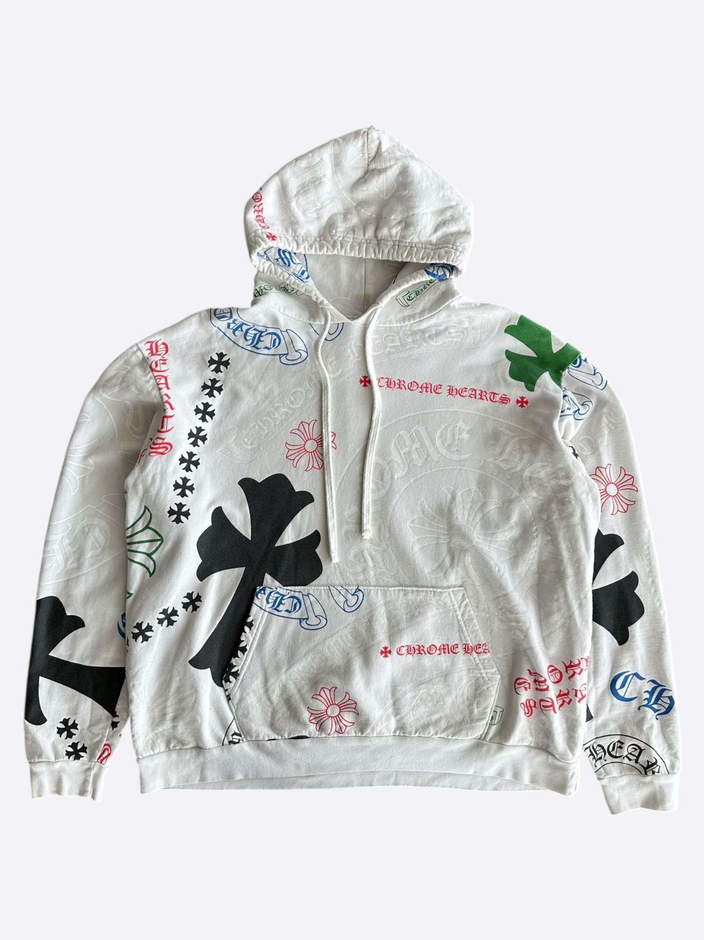 Chrome Hearts White Multicolor Stencil Hoodie