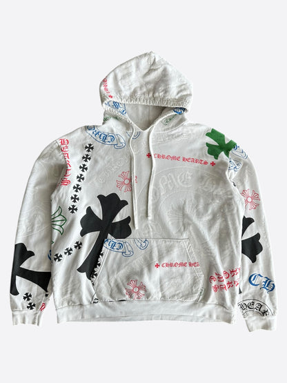 Chrome Hearts White Multicolor Stencil Hoodie