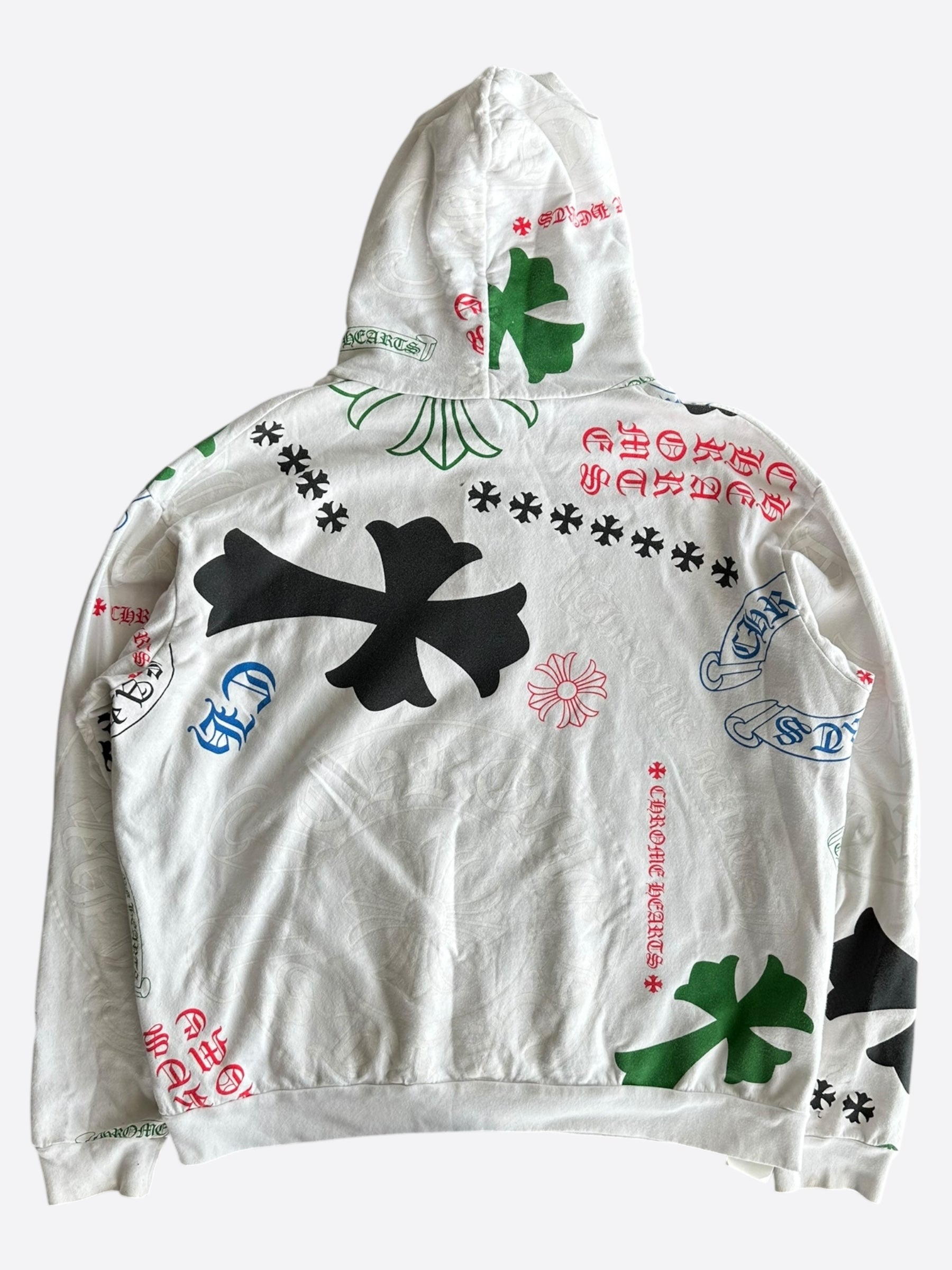 トップス CHROME HEARTS stencil foodie Chrome Hearts White Multicolor Stencil Hoodie – Savonches