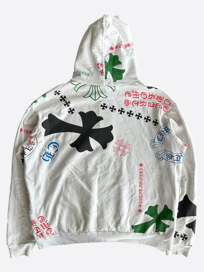 Chrome Hearts White Multicolor Stencil Hoodie