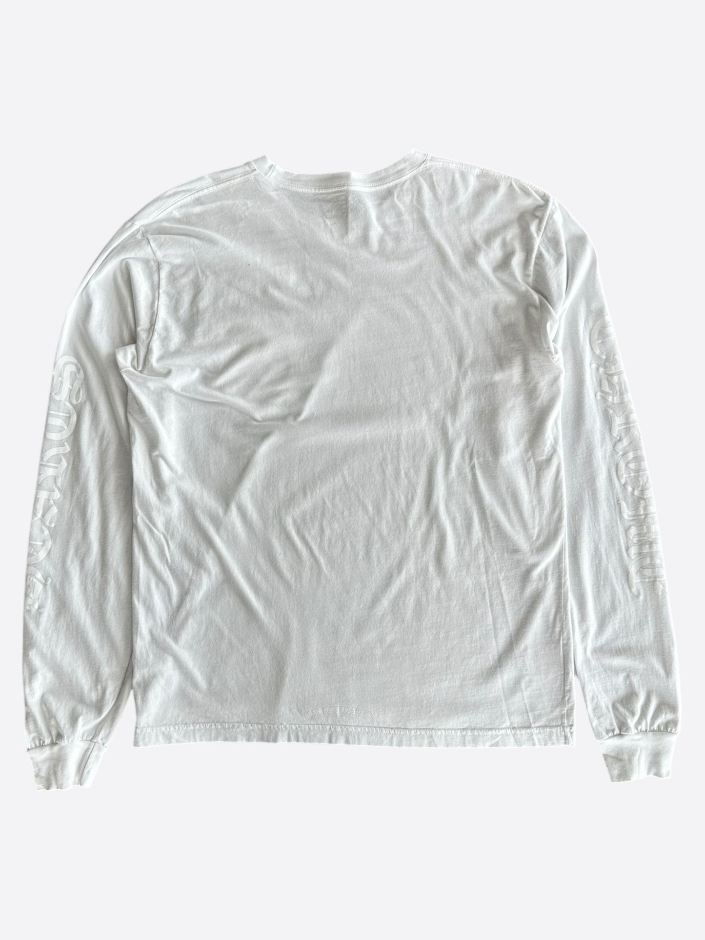 Chrome Hearts White Neck Logo Longsleeve T-Shirt