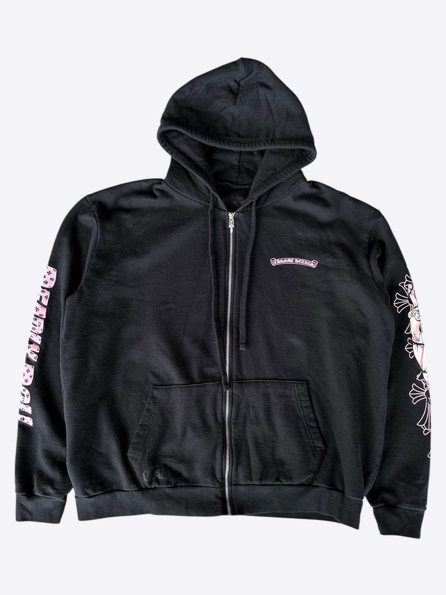 Chrome Hearts Black & Pink Deadly Doll Zip Up Hoodie