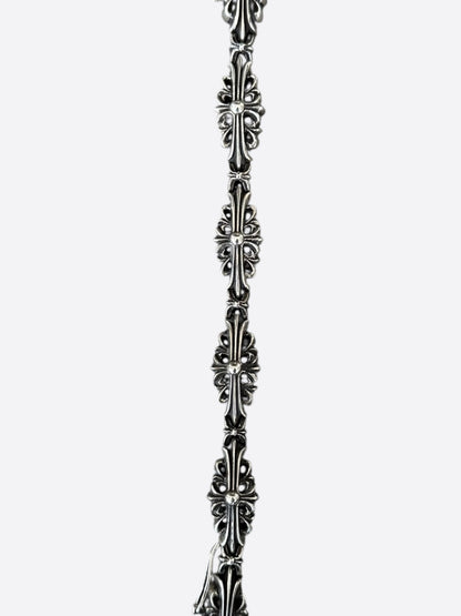 Chrome Hearts Silver Floral Cross Bracelet