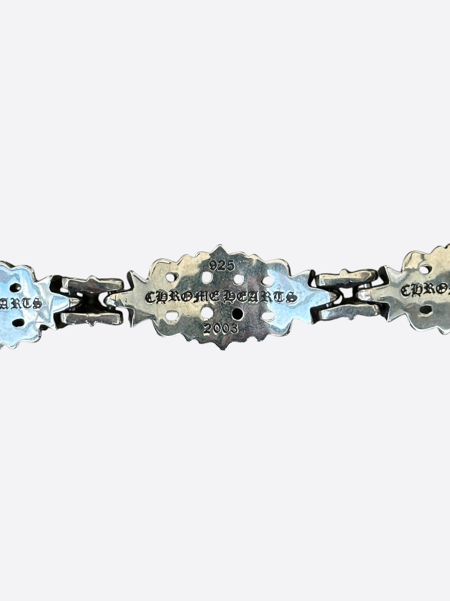 Chrome Hearts Silver Floral Cross Bracelet