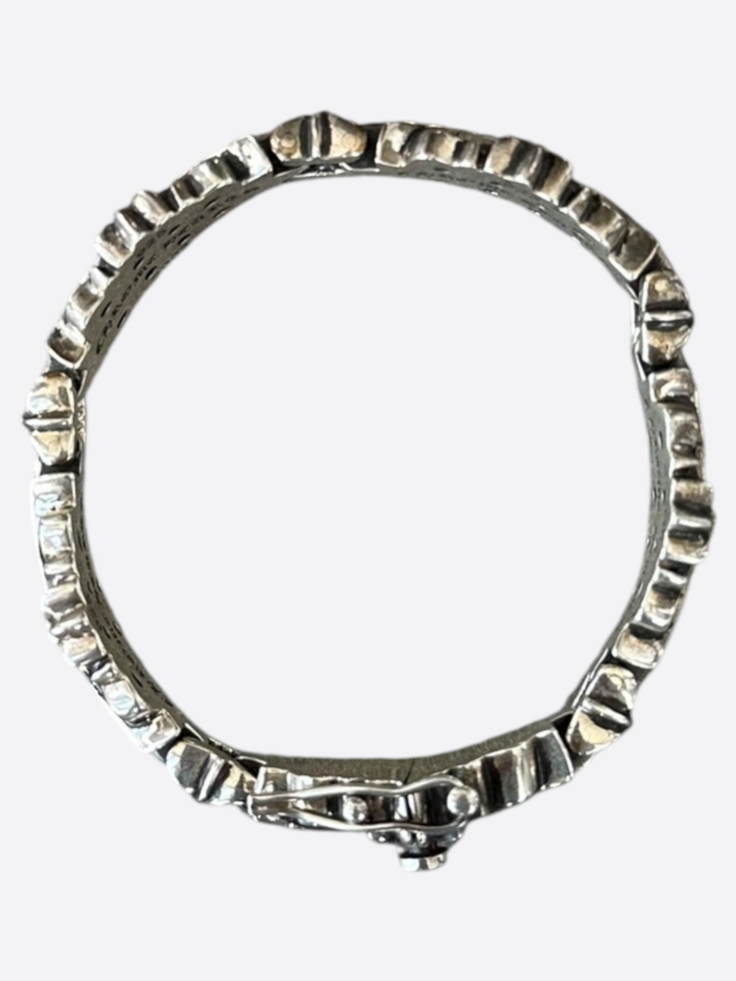 Chrome Hearts Silver Floral Cross Bracelet