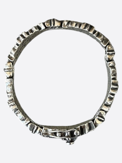 Chrome Hearts Silver Floral Cross Bracelet