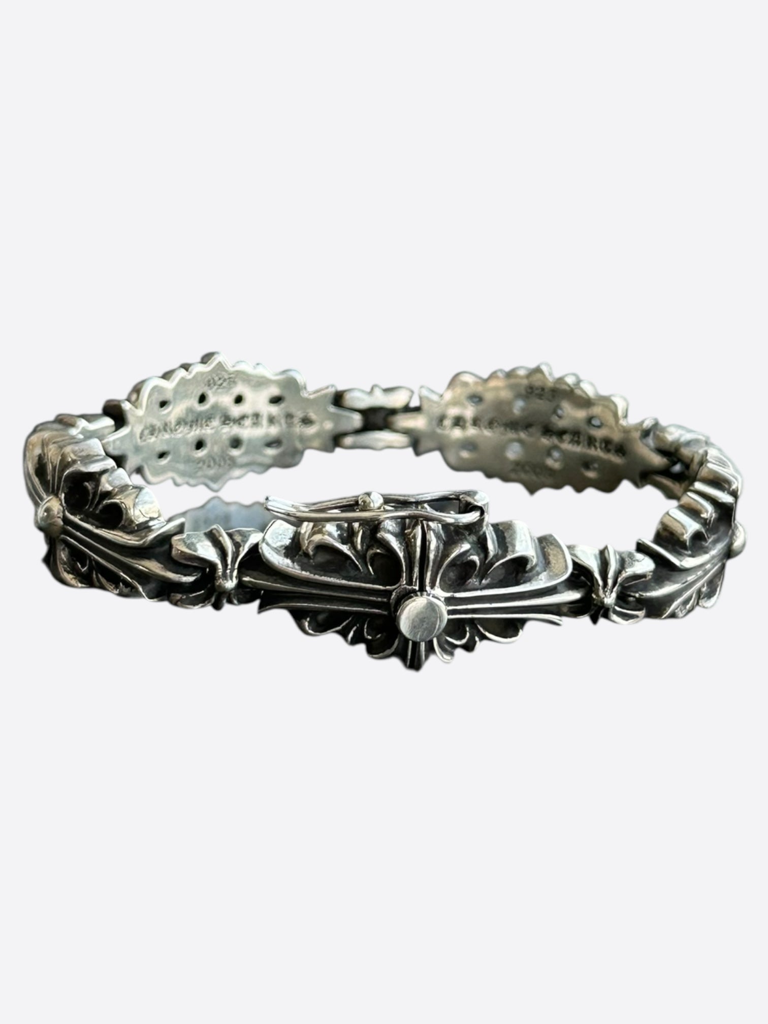 Chrome Hearts Silver Floral Cross Bracelet – Savonches