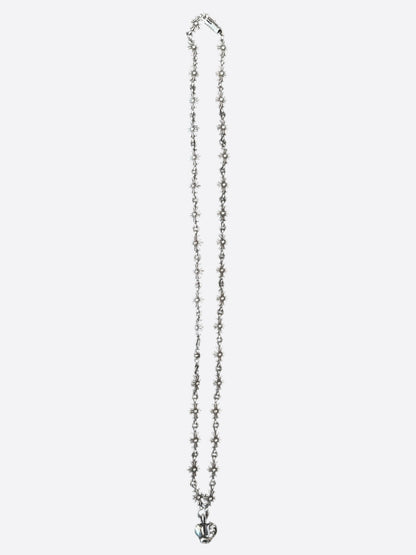 Chrome Hearts Silver Tiny E Heart Necklace