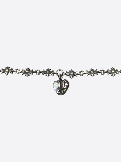 Chrome Hearts Silver Tiny E Heart Necklace