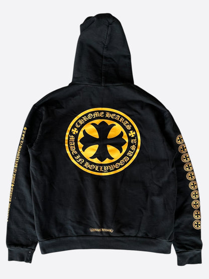 Chrome Hearts Black & Yellow Cross Logo Hoodie
