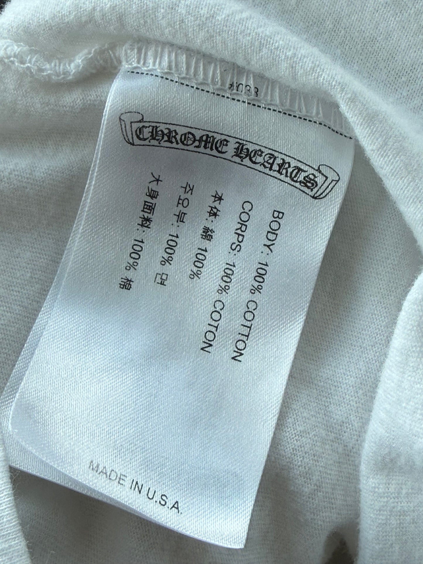 Chrome Hearts White & Black Horseshoe Logo Longsleeve T-Shirt