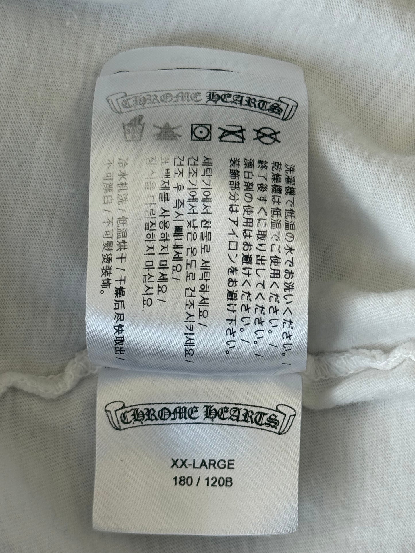 Chrome Hearts White & Black Horseshoe Logo Longsleeve T-Shirt