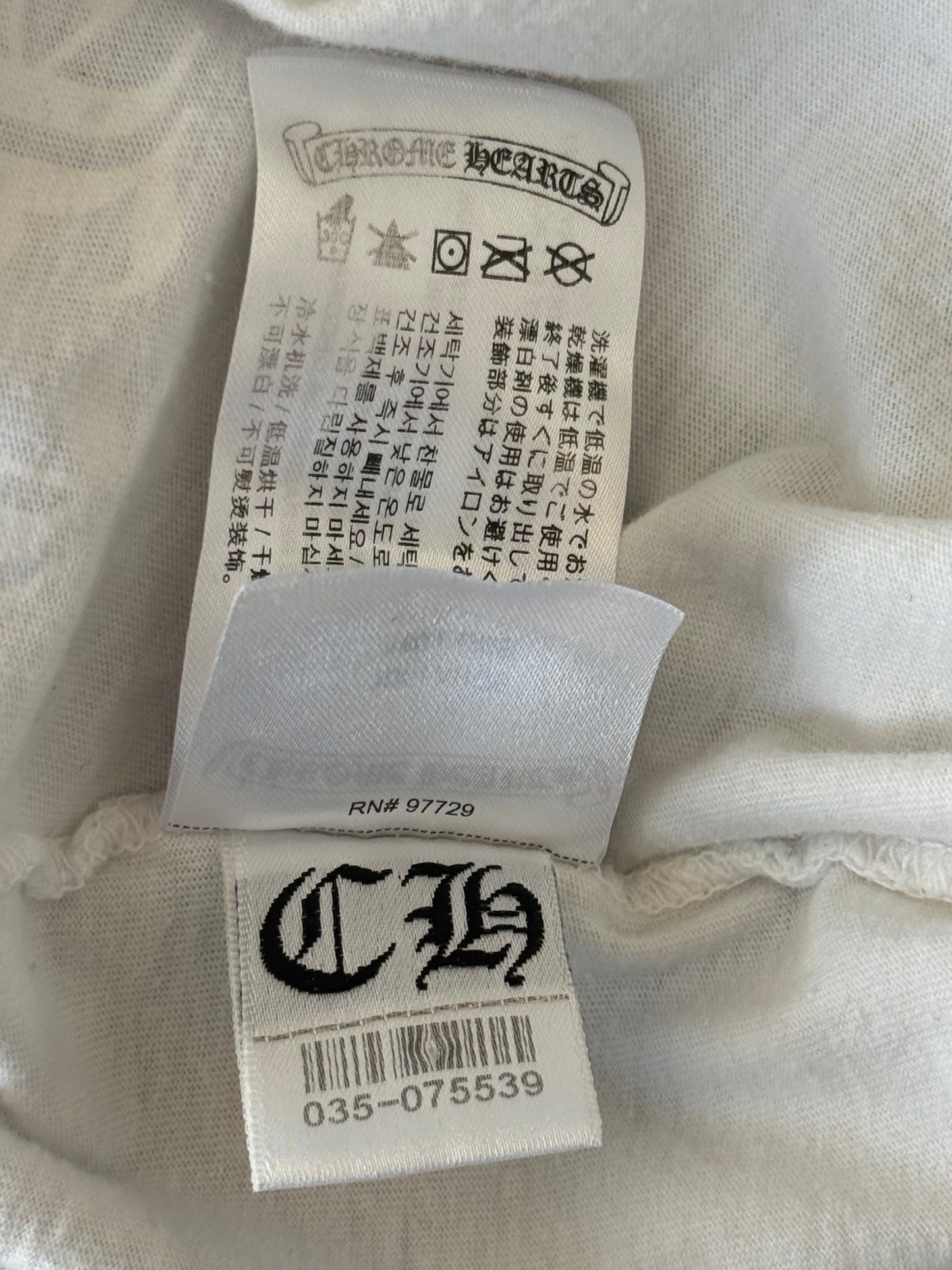 Chrome Hearts White & Black Horseshoe Logo Longsleeve T-Shirt