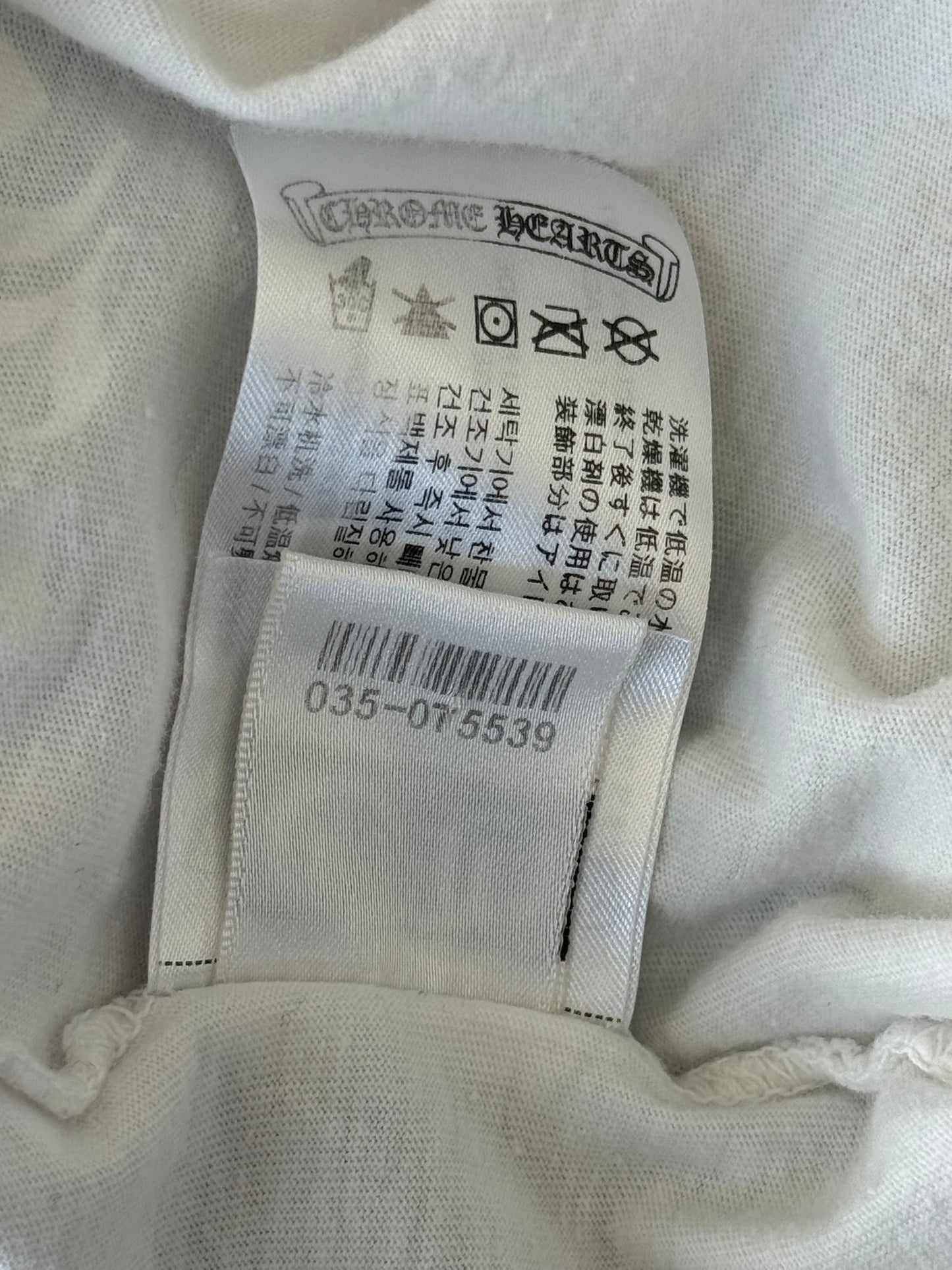 Chrome Hearts White & Black Horseshoe Logo Longsleeve T-Shirt