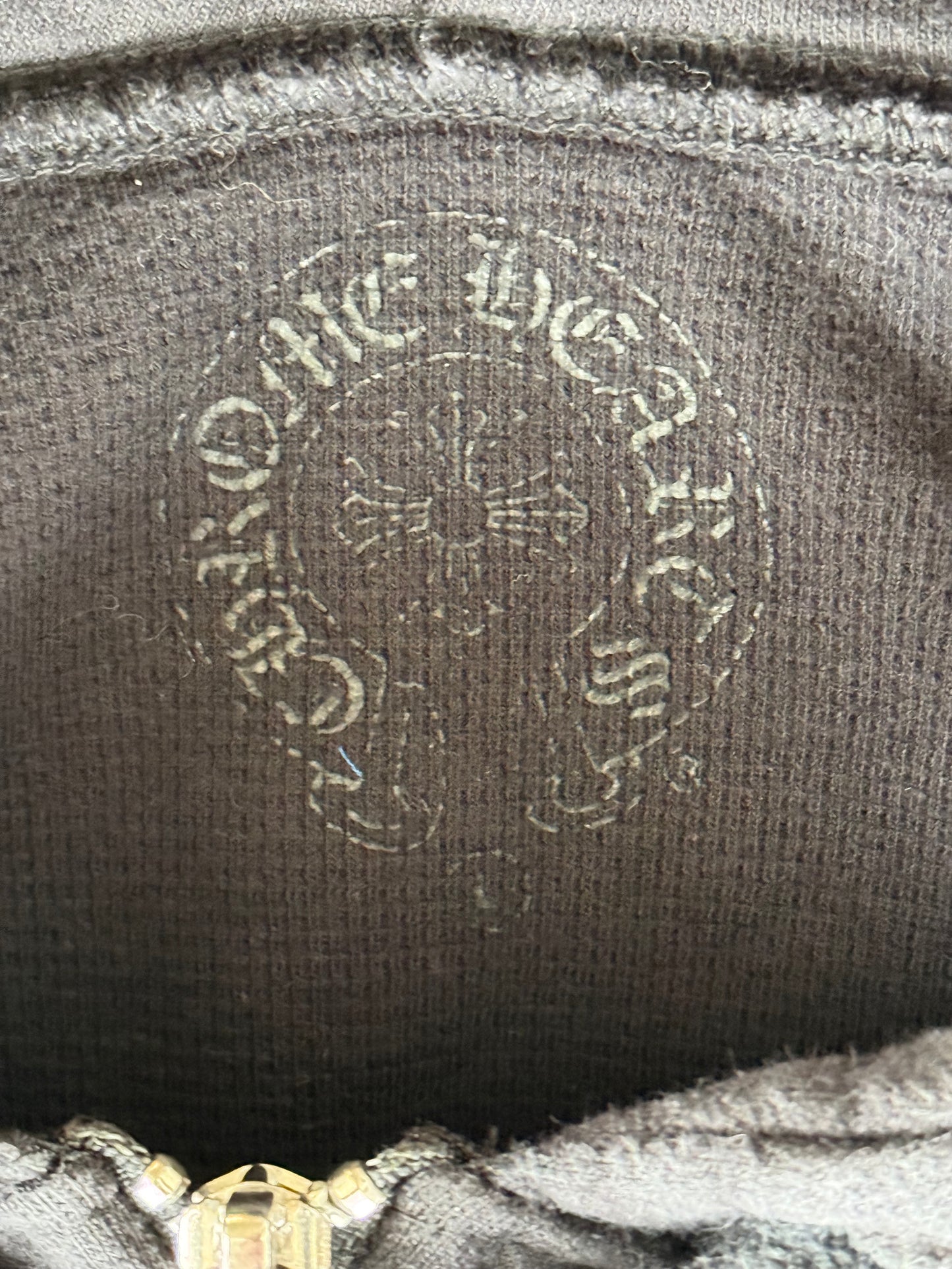 Chrome Hearts Black & Blue Script Logo Zip Up Thermal Hoodie