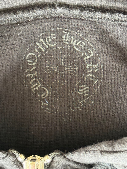 Chrome Hearts Black & Blue Script Logo Zip Up Thermal Hoodie