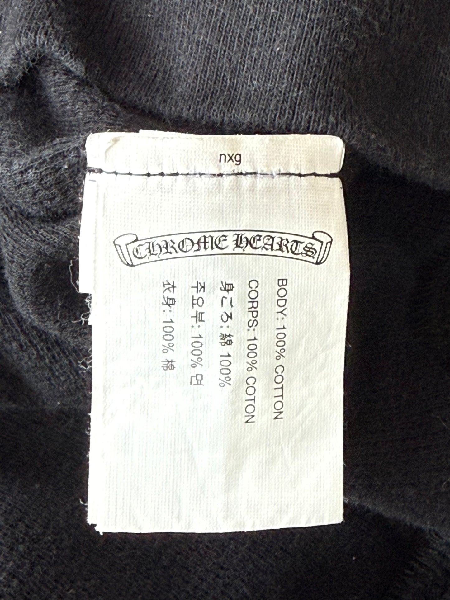 Chrome Hearts Black & Blue Script Logo Zip Up Thermal Hoodie