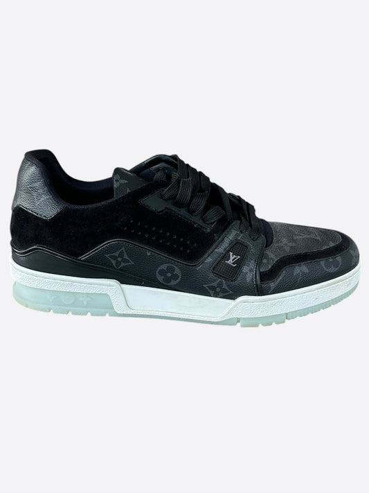 Louis Vuitton Black Monogram Eclipse Suede Trainers