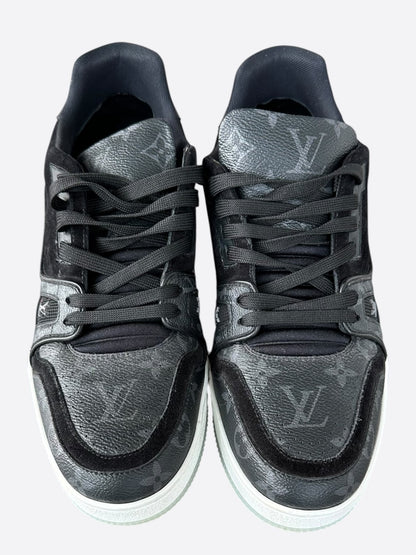 Louis Vuitton Black Monogram Eclipse Suede Trainers