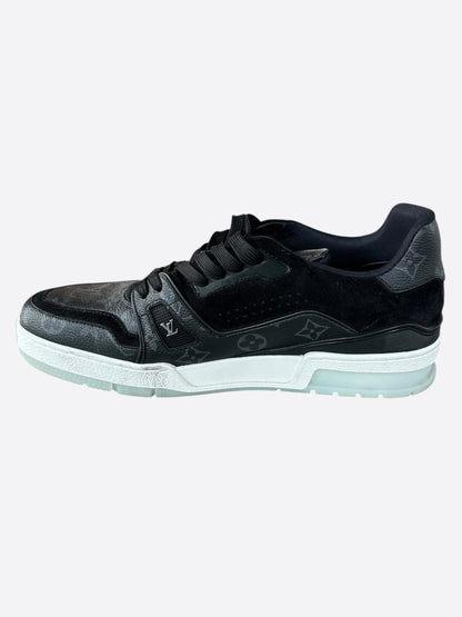 Louis Vuitton Black Monogram Eclipse Suede Trainers