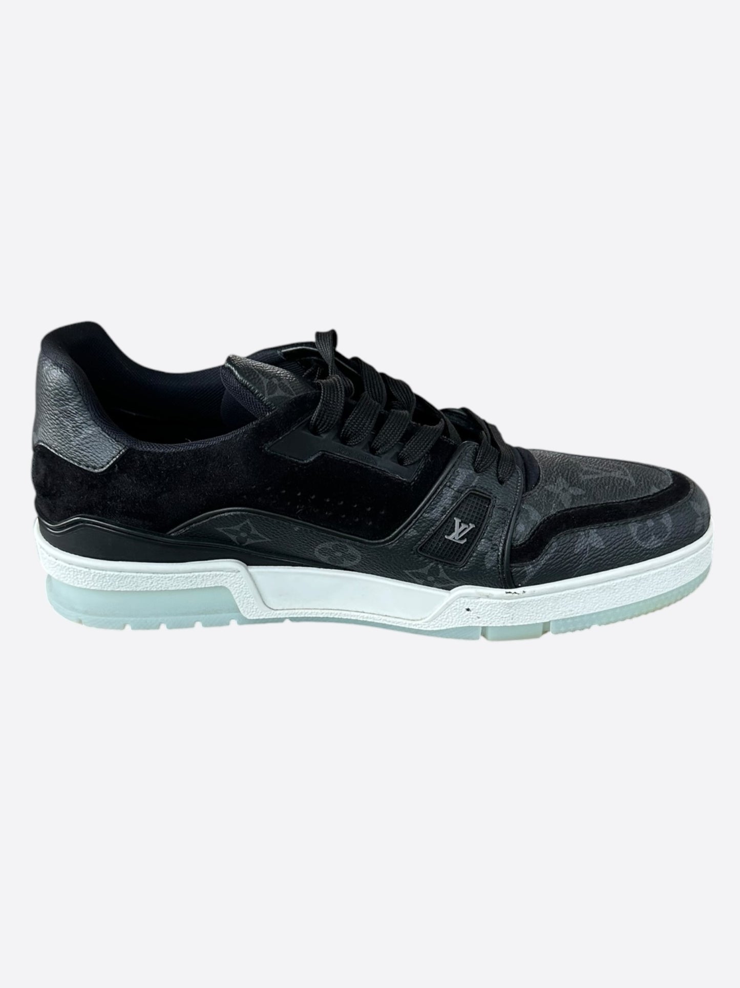 Louis Vuitton Black Monogram Eclipse Suede Trainers
